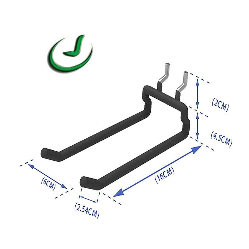 Πίνακας οπών (pegboard) για γραφείο – καθολικός οργανωτής εργαλείων, συμβατός με πίνακα οπών με κυκλικές οπές, απόσταση οπών 2,5 cm, δύο επιλογές τοποθέτησης