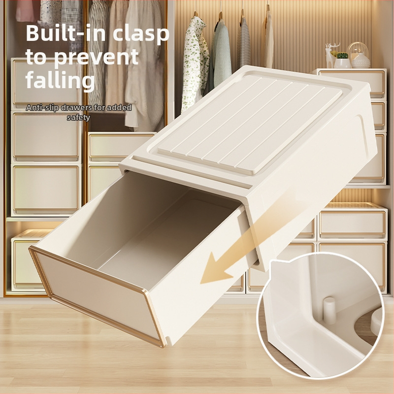 Пластмасова кутия за съхранение с чекмедже, PP, 60 л, преносима, прахоустойчива и влагоустойчива, без монтаж