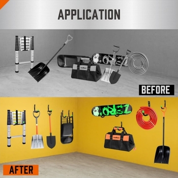 Σετ γάντζων για γκαράζ — έξι γάντζοι για ποδήλατα με βίδες, κατάλληλο για αποθήκευση σε κήπο και γκαράζ, μέγιστο φορτίο 15 κιλά