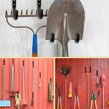 Σετ γάντζων για γκαράζ — έξι γάντζοι για ποδήλατα με βίδες, κατάλληλο για αποθήκευση σε κήπο και γκαράζ, μέγιστο φορτίο 15 κιλά