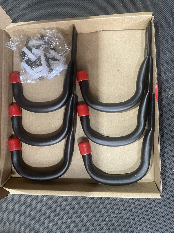 Σετ γάντζων για γκαράζ — έξι γάντζοι για ποδήλατα με βίδες, κατάλληλο για αποθήκευση σε κήπο και γκαράζ, μέγιστο φορτίο 15 κιλά