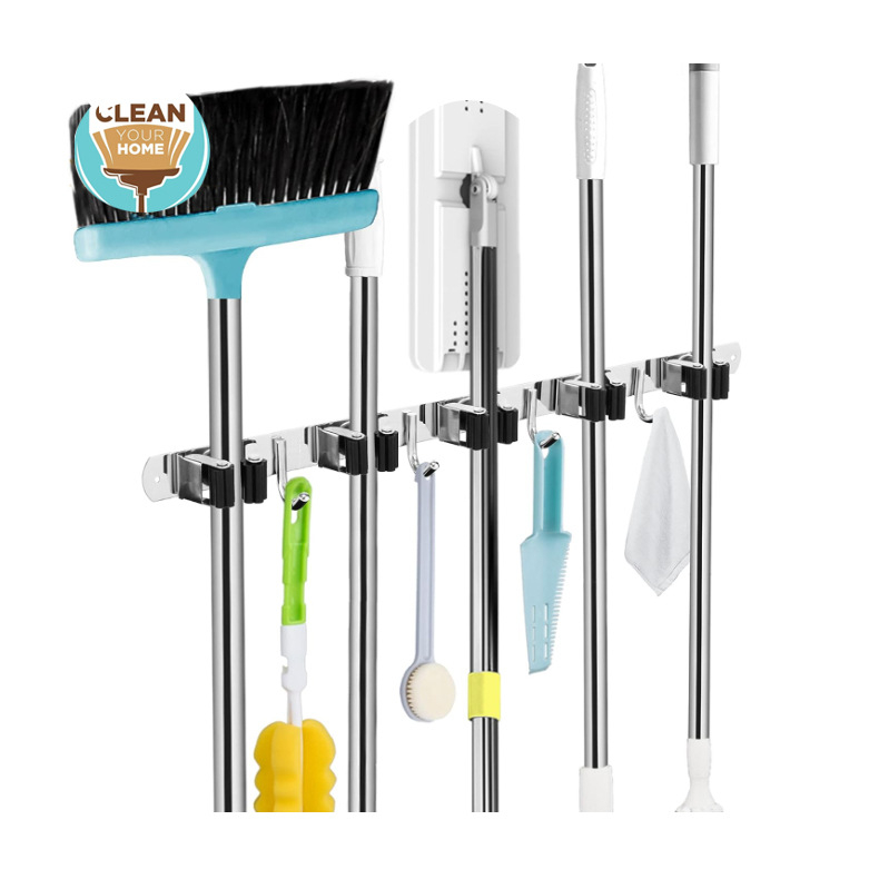 Ανοξείδωτος χάλυβας χωρίς διάτρηση – κρεμάστρα σφουγγαρίστρας και ράγα τοίχου, γυαλισμένη επιφάνεια, CE πιστοποίηση (Αριθμός Πιστοποιητικού C211028051001-1)