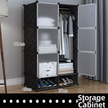 Πλαστική ντουλάπα με ενισχυμένο μεταλλικό πλαίσιο, απλός μοντέρνος σχεδιασμός, ντουλάπι αποθήκευσης υπνοδωματίου