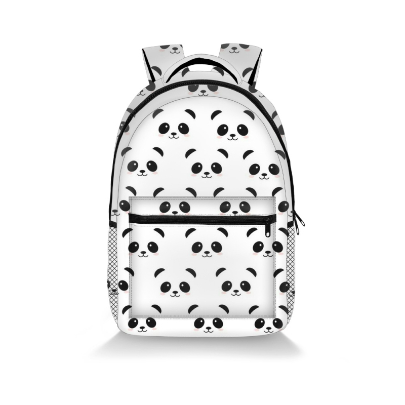 Poliészter Panda mintás hátizsák, több rekeszes, könnyű, nagy kapacitás