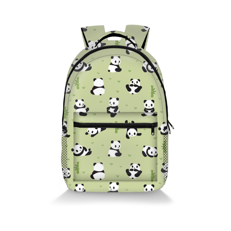 Poliészter Panda mintás hátizsák, több rekeszes, könnyű, nagy kapacitás
