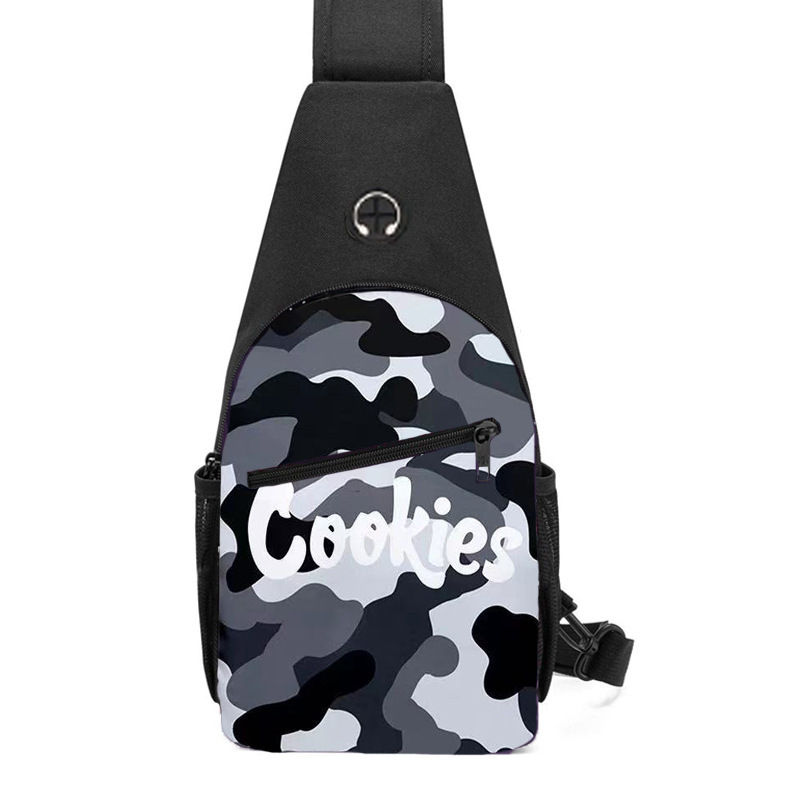 Ανδρική Τσάντα Ώμου σε Στυλ Street Trend — Υλικό Oxford cloth, Εσωτερικό Πολυεστέρας, Μοτίβο με Γράμματα