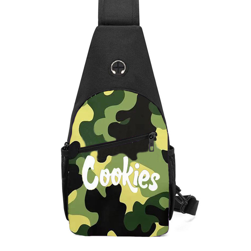 Ανδρική Τσάντα Ώμου σε Στυλ Street Trend — Υλικό Oxford cloth, Εσωτερικό Πολυεστέρας, Μοτίβο με Γράμματα