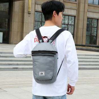 Unisex νάιλον αθλητικό σακίδιο, μονόχρωμο, αναπνεύσιμο, καμπύλες ιμάντες ώμου