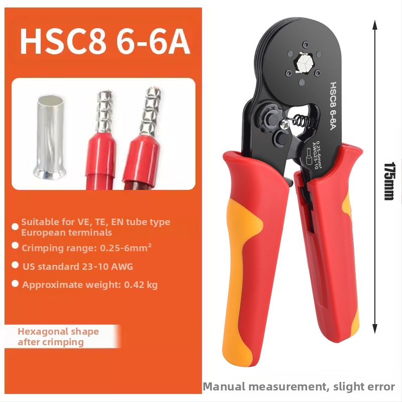 SANJIANG Tubu terminalo crimpo replės su ratchetu – taupymo dizainas, 45# plienas, 670 g