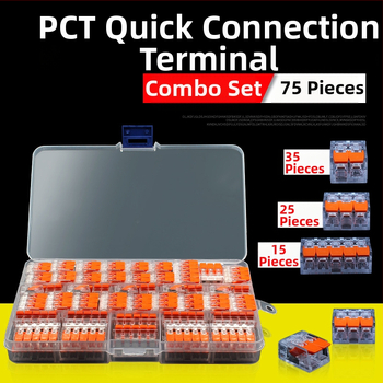 KV-412 Комплект от 75 клеми за бързо свързване на проводници