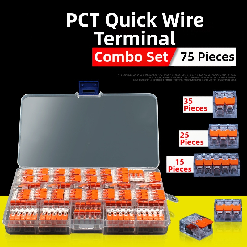 KV-412 Комплект от 75 клеми за бързо свързване на проводници