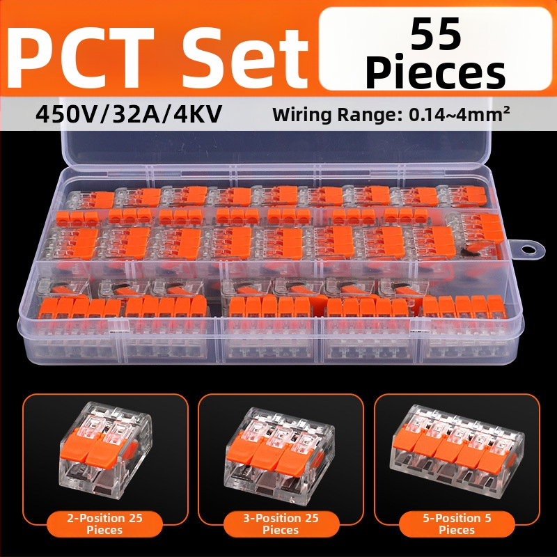 KV-412 Комплект от 75 клеми за бързо свързване на проводници
