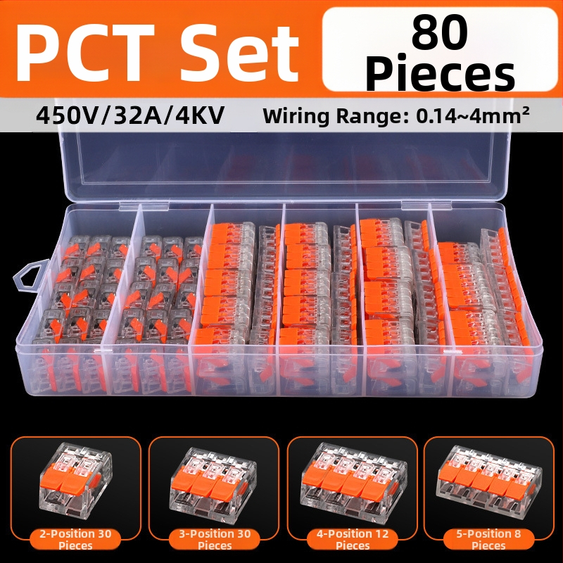 KV-412 Комплект от 75 клеми за бързо свързване на проводници