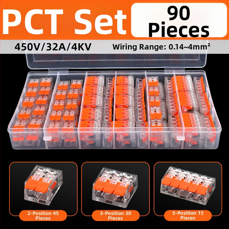 KV-412 Комплект от 75 клеми за бързо свързване на проводници