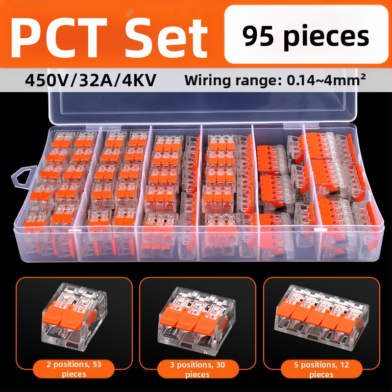KV-412 Комплект от 75 клеми за бързо свързване на проводници