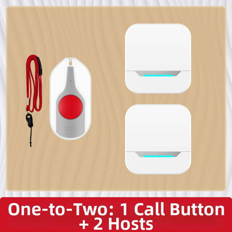 Ασύρματο Σύστημα Κλήσης Φροντίδας Ηλικιωμένων με Απομακρυσμένο Έλεγχο Κοντά στο Κρεβάτι και στο Μπάνιο, Έξυπνο Κουδούνι, Έκτακτη Λειτουργία Με Ένα Κουμπί, Αντίσταση 1 Ω