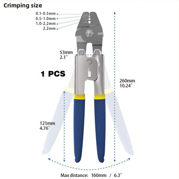 Aliuminio 8 formos krimpavimo įrankis vielos lynui, darbo taupymas, M2.0