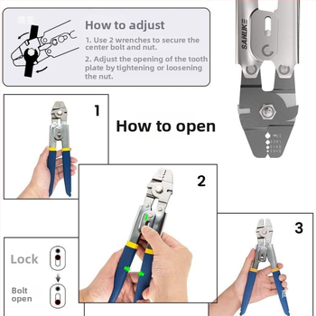 Aliuminio 8 formos krimpavimo įrankis vielos lynui, darbo taupymas, M2.0