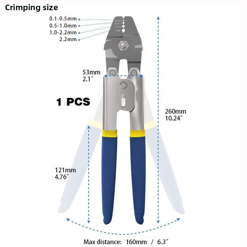 Клещи за обжимване на въжета с алуминиев 8-образен закопчалник, спестяване на усилия, M2.0