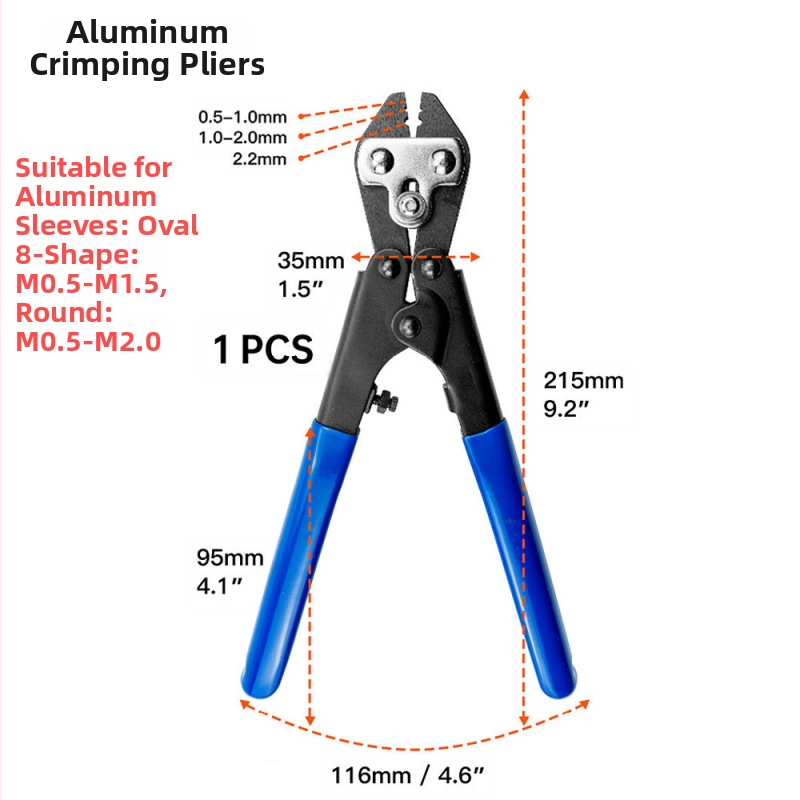 Aliuminio 8 formos krimpavimo įrankis vielos lynui, darbo taupymas, M2.0