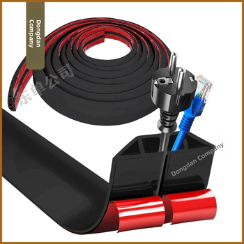 Λωρίδα προστασίας καλωδίων από καουτσούκ, αυτοκόλλητη μόνωση δαπέδου, κανάλι διαχείρισης οικιακών καλωδίων, παχυσμένη και ευρύτερη, σχήματος D, Προέλευση Χεμπέ Ξίνγκταϊ