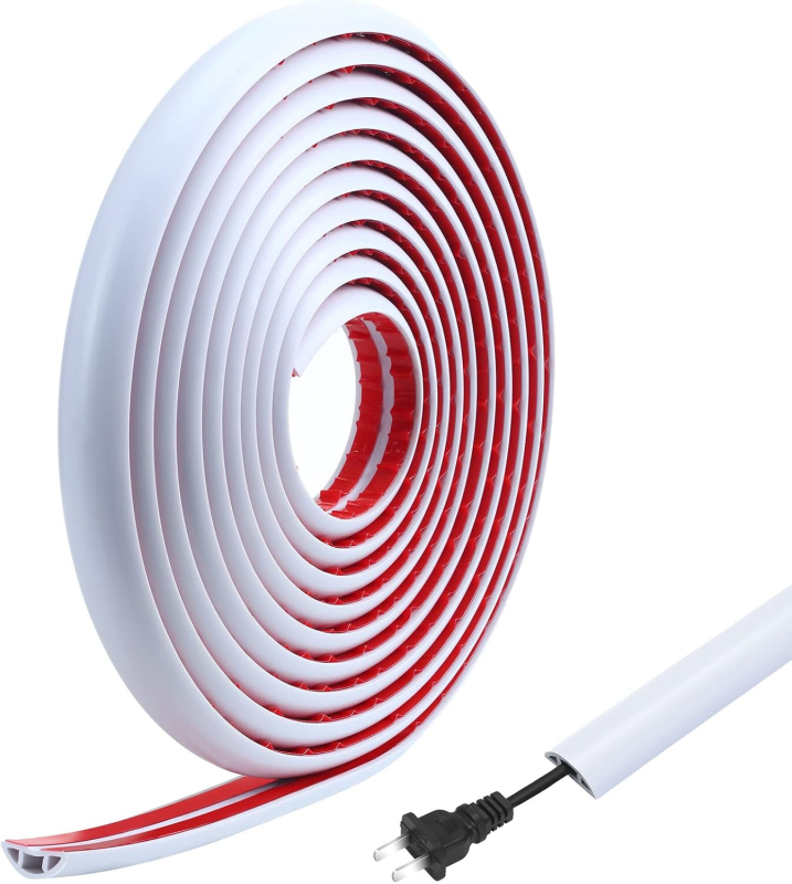 Λωρίδα προστασίας καλωδίων από καουτσούκ, αυτοκόλλητη μόνωση δαπέδου, κανάλι διαχείρισης οικιακών καλωδίων, παχυσμένη και ευρύτερη, σχήματος D, Προέλευση Χεμπέ Ξίνγκταϊ