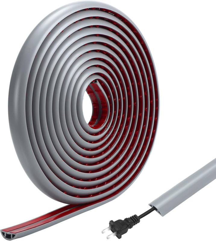 Λωρίδα προστασίας καλωδίων από καουτσούκ, αυτοκόλλητη μόνωση δαπέδου, κανάλι διαχείρισης οικιακών καλωδίων, παχυσμένη και ευρύτερη, σχήματος D, Προέλευση Χεμπέ Ξίνγκταϊ