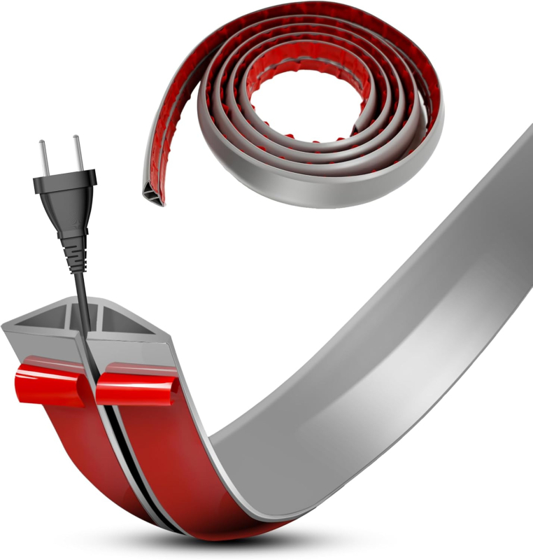 Λωρίδα προστασίας καλωδίων από καουτσούκ, αυτοκόλλητη μόνωση δαπέδου, κανάλι διαχείρισης οικιακών καλωδίων, παχυσμένη και ευρύτερη, σχήματος D, Προέλευση Χεμπέ Ξίνγκταϊ