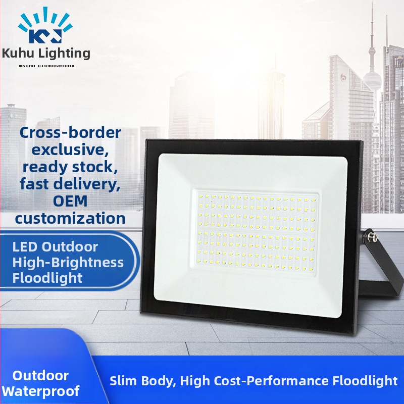 Bezelinis LED prožektorius lauko apšvietimui, 50W/100W/200W, IP65, 220V, aliumininis korpusas