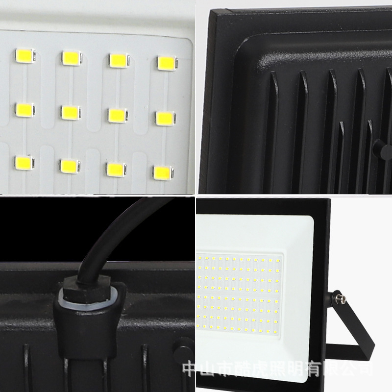 Keret nélküli LED reflektor kültéri világításhoz, 50W/100W/200W, IP65, 220V, alumínium ház