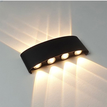 LED външна водоустойчива стенна лампа с двойна глава, насочваща нагоре и надолу, 6 LED светодиоди, алуминиев корпус, IP65, 85–265V, CRI 90