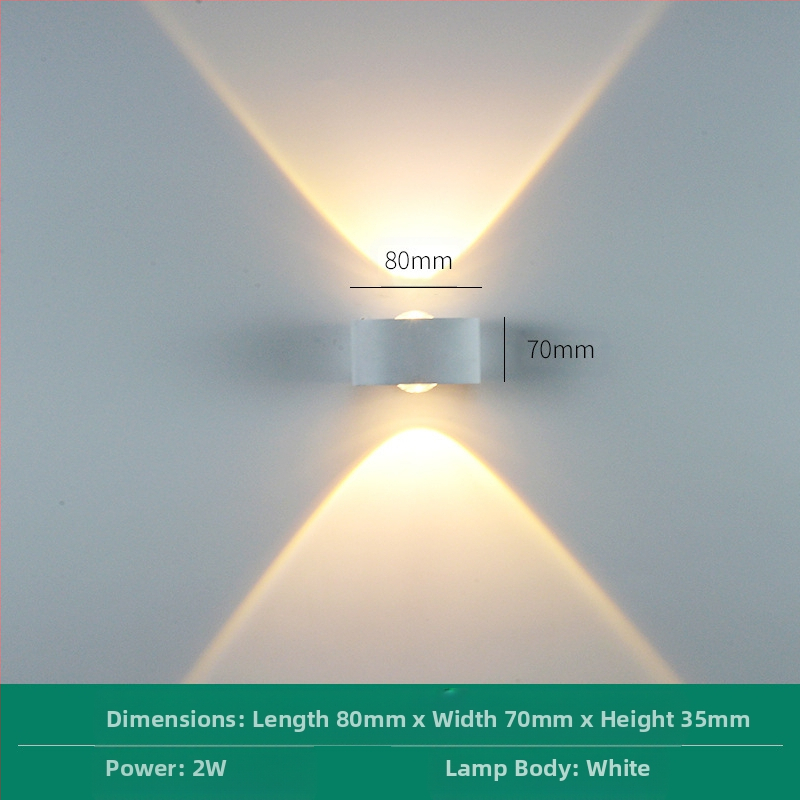 LED външна водоустойчива стенна лампа с двойна глава, насочваща нагоре и надолу, 6 LED светодиоди, алуминиев корпус, IP65, 85–265V, CRI 90