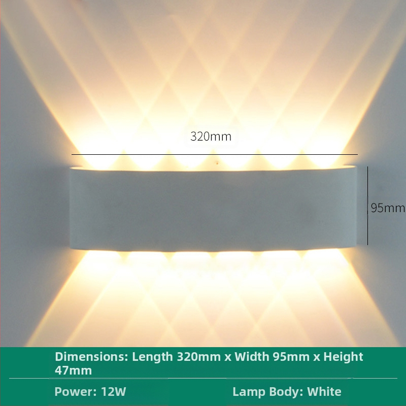 LED външна водоустойчива стенна лампа с двойна глава, насочваща нагоре и надолу, 6 LED светодиоди, алуминиев корпус, IP65, 85–265V, CRI 90