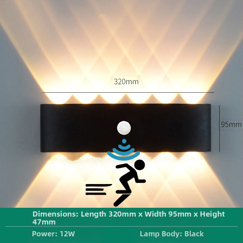 LED външна водоустойчива стенна лампа с двойна глава, насочваща нагоре и надолу, 6 LED светодиоди, алуминиев корпус, IP65, 85–265V, CRI 90