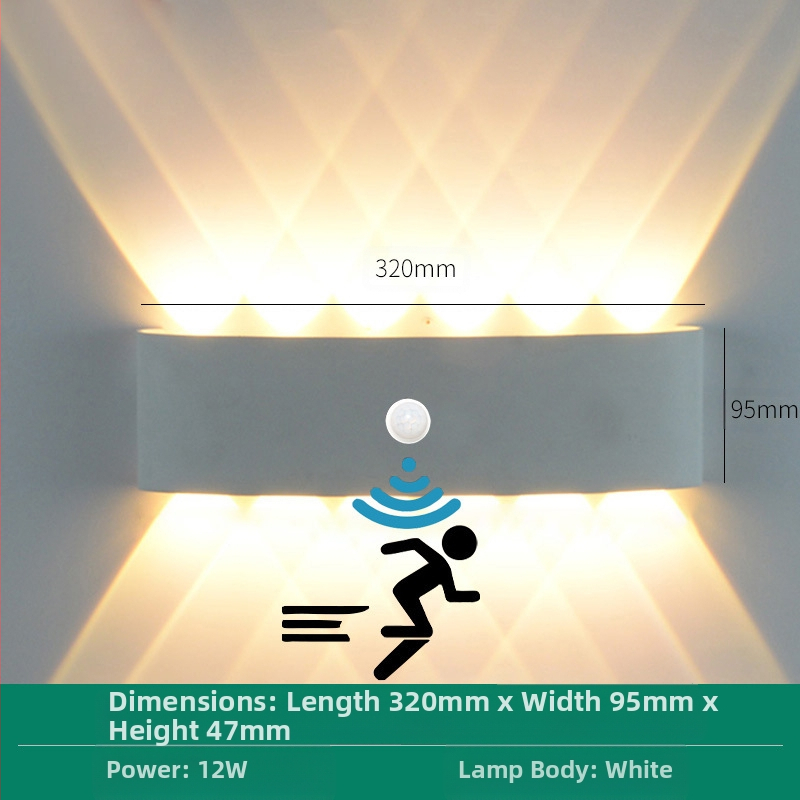 LED външна водоустойчива стенна лампа с двойна глава, насочваща нагоре и надолу, 6 LED светодиоди, алуминиев корпус, IP65, 85–265V, CRI 90