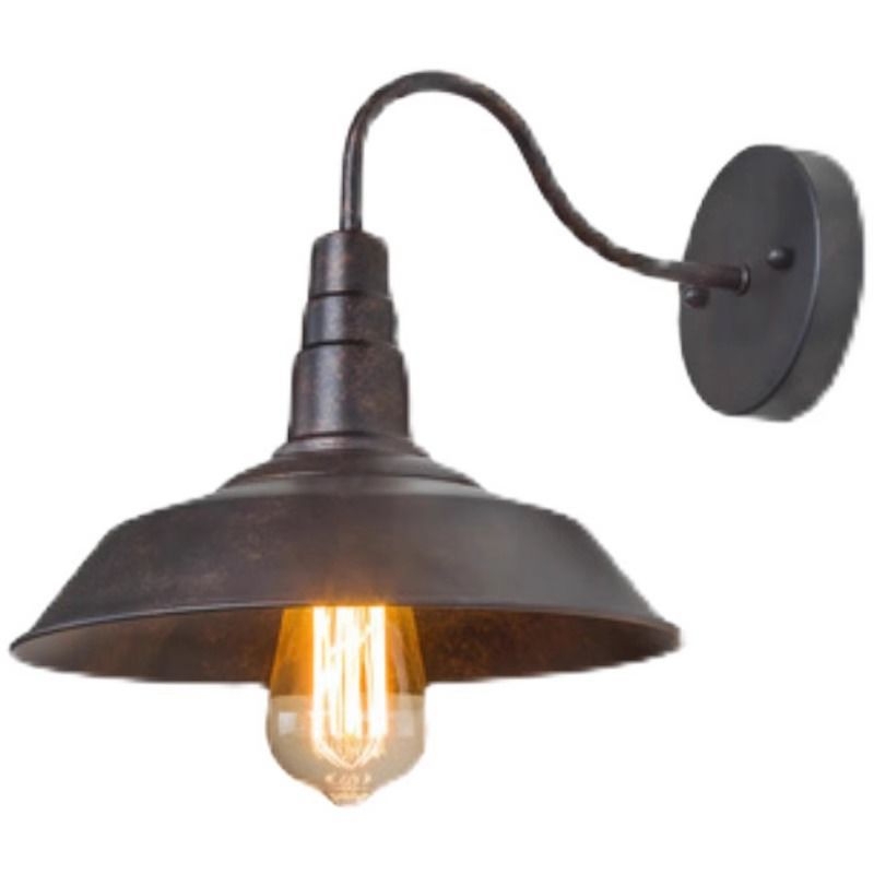 Φωτιστικό τοίχου σε βιομηχανικό ρετρό στυλ, γυάλινο σκιάδιο, μεταλλικό σώμα, LED, 220V