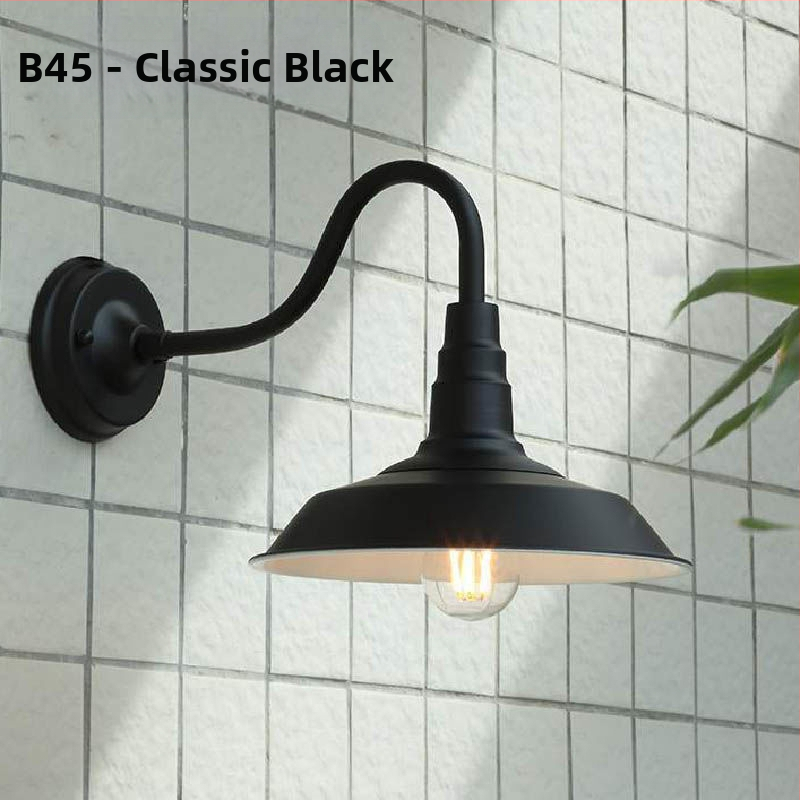 Φωτιστικό τοίχου σε βιομηχανικό ρετρό στυλ, γυάλινο σκιάδιο, μεταλλικό σώμα, LED, 220V