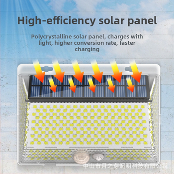 Соларна външна LED стенна лампа за двор с магнитно дистанционно управление – IP65 водоустойчива, четиристранно осветяване, модел YS-006, 5W, 6V