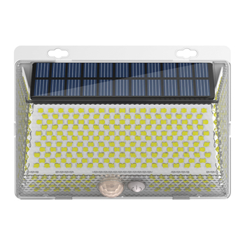 Соларна външна LED стенна лампа за двор с магнитно дистанционно управление – IP65 водоустойчива, четиристранно осветяване, модел YS-006, 5W, 6V