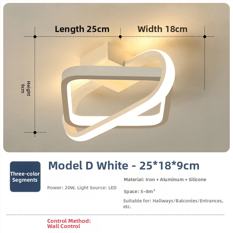 Φωτιστικό οροφής σε σκανδιναβικό στυλ με LED, 220V, κατάλληλο για διαδρόμους και είσοδους, μεταλλικό σώμα με ABS σκιά.