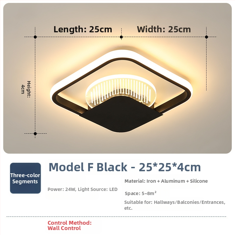 Φωτιστικό οροφής σε σκανδιναβικό στυλ με LED, 220V, κατάλληλο για διαδρόμους και είσοδους, μεταλλικό σώμα με ABS σκιά.