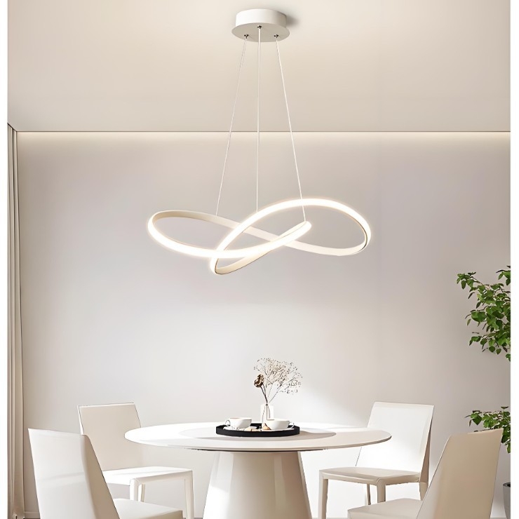 LED οροφής φωτιστικό, δαχτυλιοειδές σε ιταλικό μινιμαλιστικό στυλ, μοντέρνος και απλός σχεδιασμός; αλουμινένιο σώμα, σκιά από σιλικόνη; 110–220V; CRI ≥90; κάλυψη φωτισμού 10–15㎡; κατάλληλο για υπνοδωμάτιο και εστιατόριο