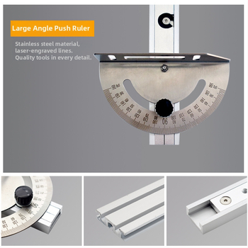 Enlightenment Μεγάλος γωνιακός οδηγός ώθησης για ξυλουργική – Ατσάλι, κατάλληλο για τραπεζοπριόνι και κυκλικό πριόνι με λωρίδες