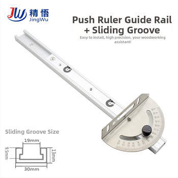 Enlightenment Μεγάλος γωνιακός οδηγός ώθησης για ξυλουργική – Ατσάλι, κατάλληλο για τραπεζοπριόνι και κυκλικό πριόνι με λωρίδες