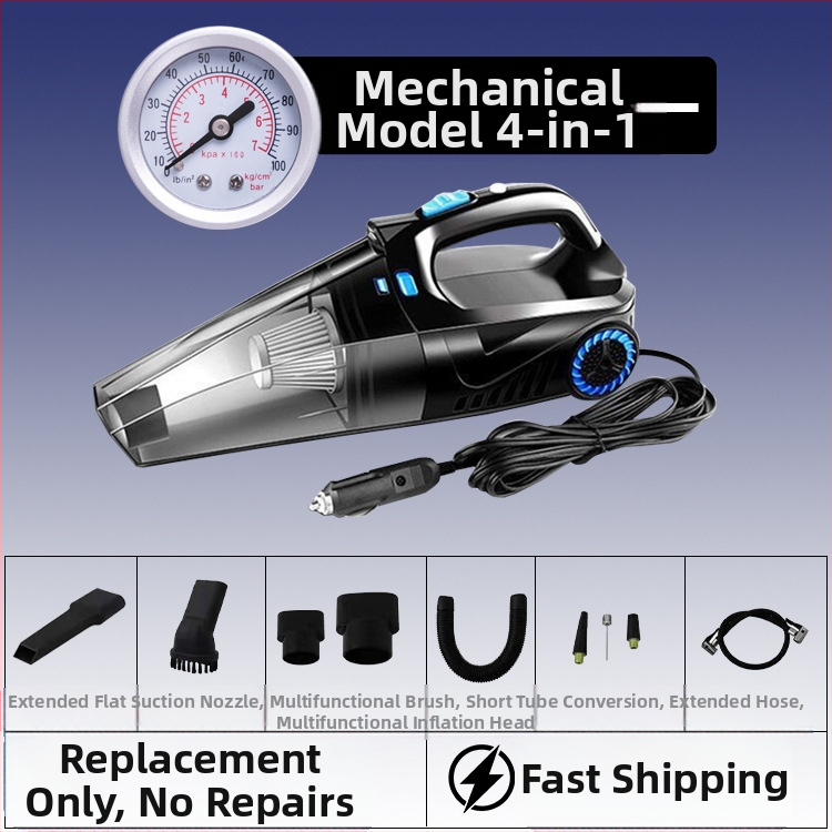 Χειροκίνητος καθαριστής αυτοκινήτου με αντλία αέρα και ασύρματη φόρτιση – αναρρόφηση 6000 Pa, 12V, 120W