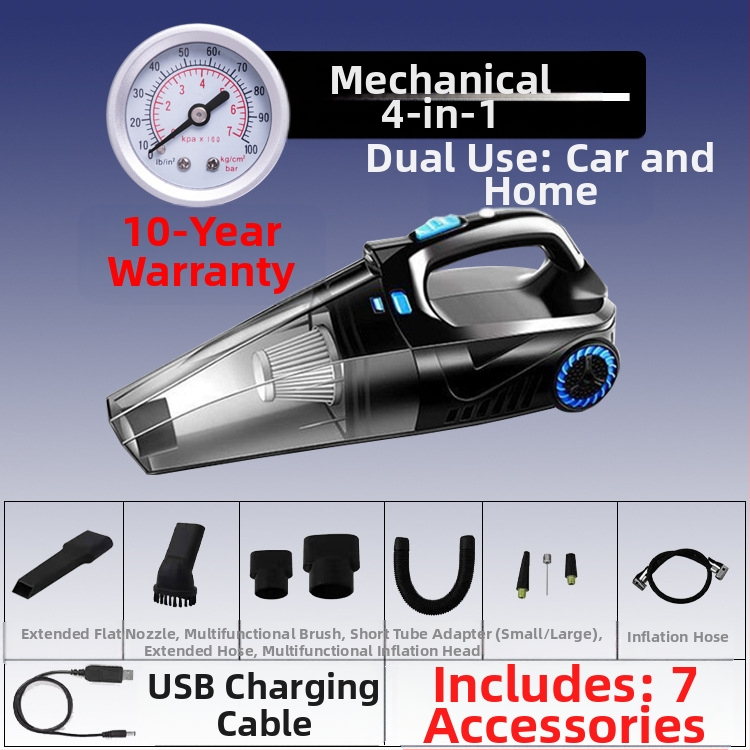 Χειροκίνητος καθαριστής αυτοκινήτου με αντλία αέρα και ασύρματη φόρτιση – αναρρόφηση 6000 Pa, 12V, 120W