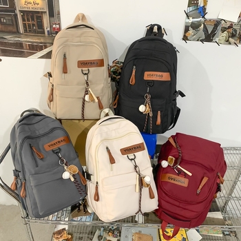 Τσάντα πλάτης από Oxford ύφασμα, αστικός μινιμαλισμός, ιμάντες με αερόσφυξη, συμβατή με φορητό 15 ιντσών, σχέδιο με γράμματα, επένδυση από πολυεστέρα