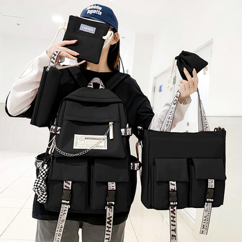 Unisex πενταμελές σετ σχολικών σακιδίων – υπερ-ελαφρύ Oxford σακίδιο, επένδυση πολυεστέρα, μοντέρνος σχεδιασμός, FANMUYA, για μαθητές 3–4 τάξης