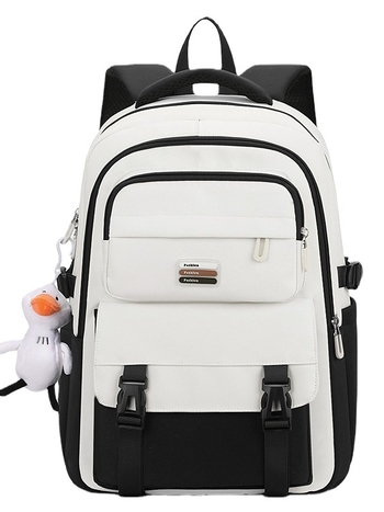 Σχολική τσάντα πλάτης για μαθητές: νάιλον, αδιάβροχη, χωρητικότητα έως 20 л, συμβατή με 14 ιντσών φορητό, μοτίβο με γράμματα, καμπύλοι ιμάντες