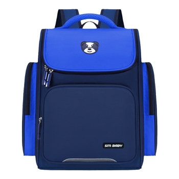 Ученическа раница за първи до шести клас, лека, с защита на гръб, дишаща Oxford материя, унисекс, детски стил, печат на лого (материал: Oxford плат; функции: дишаща, износоустойчивост, намаляване на натоварването; презрамки с въздушна възглавничка)